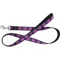 Hem And Boo Block Dog 3/4" X 48" Padded Lead Black/Pinks